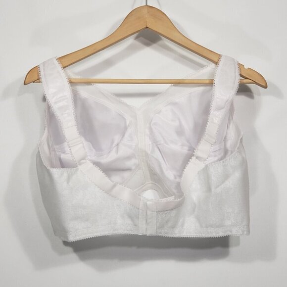 NWOT Playtex 18 Hour White Full Coverage Wireless Bra 46DD Floral … - Picture 2 of 6